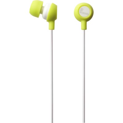 Elecom Sports Earphones, Cable Clip, Pouch, 3 Ear Caps, Green